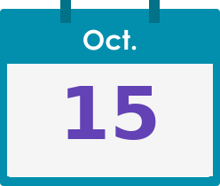 October 15 calendar icon.
